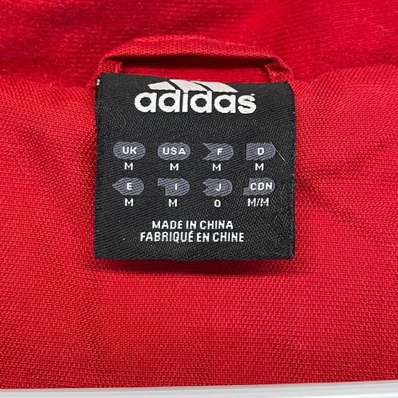 adidas Remix US 971 Jacket Men's Medium Red 1/2 Zip Lined Hooded Water Resistant - Picture 3 of 16